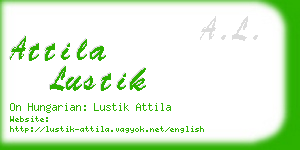 attila lustik business card